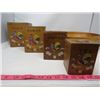 Image 2 : LOT OF WOOD ITEMS (SET OF CANISTERS AND BOWL) *VINTAGE*