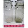 Image 3 : LOT OF 6 CANNING JARS (GLASS-5 WITH LIDS) *VINTAGE*