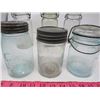 Image 4 : LOT OF 6 CANNING JARS (GLASS-5 WITH LIDS) *VINTAGE*