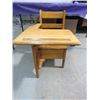Image 1 : SMALL DESK ( WOOD WITH DRAWER) *26" X 25.5" X 18"* (VINTAGE)