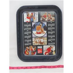 COCA COLA TRAY (CALENDAR) *ORIGINAL 1982 EDITION* (13" X 10.5")