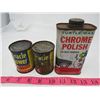 Image 1 : LOT OF 3 METAL TINS (2-MIRACLE TOP CYLINDER LUBRICANT, 1-TURTLE WAX CHROME POLISH AND RUST REMOVER)
