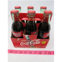 LOT OF 6 GREEN COCA-COLA BOTTLES (UNOPENED)