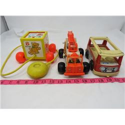 LOT OF 3 FISHER PRICE TOYS (1960'S)