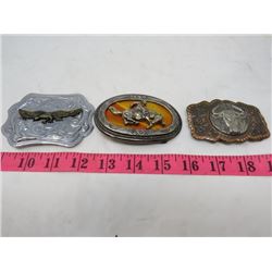 LOT OF 3 VINTAGE BELT BUCKLES (1960'S)