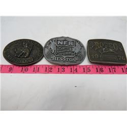 LOT OF 3 BELT BUCKLES (HESTON) *1983*