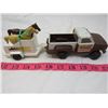 Image 2 : TONKA TRUCK WITH HORSE TRAILER, CAR TRAILER, AND SAFARI TRAILER (ALL METAL EXCEPT HORSE TRAILER)