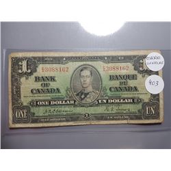 ONE DOLLAR BILL (OSBORNE SIGNATURE) *1937* (CANADA)