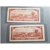 Image 4 : LOT OF 2-TWO DOLLAR BILLS (1954) *DIFFERENT SIGNATURES* (CANADA)