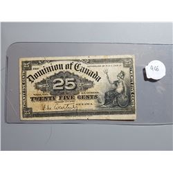 SHINPLASTER (.25 CENT BILL) *1900* (COURTNEY) *CANADA*