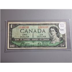 ONE DOLLAR BILL (COYNE TOWERS) *1954* (DEVILS FACE)  *CANADA*