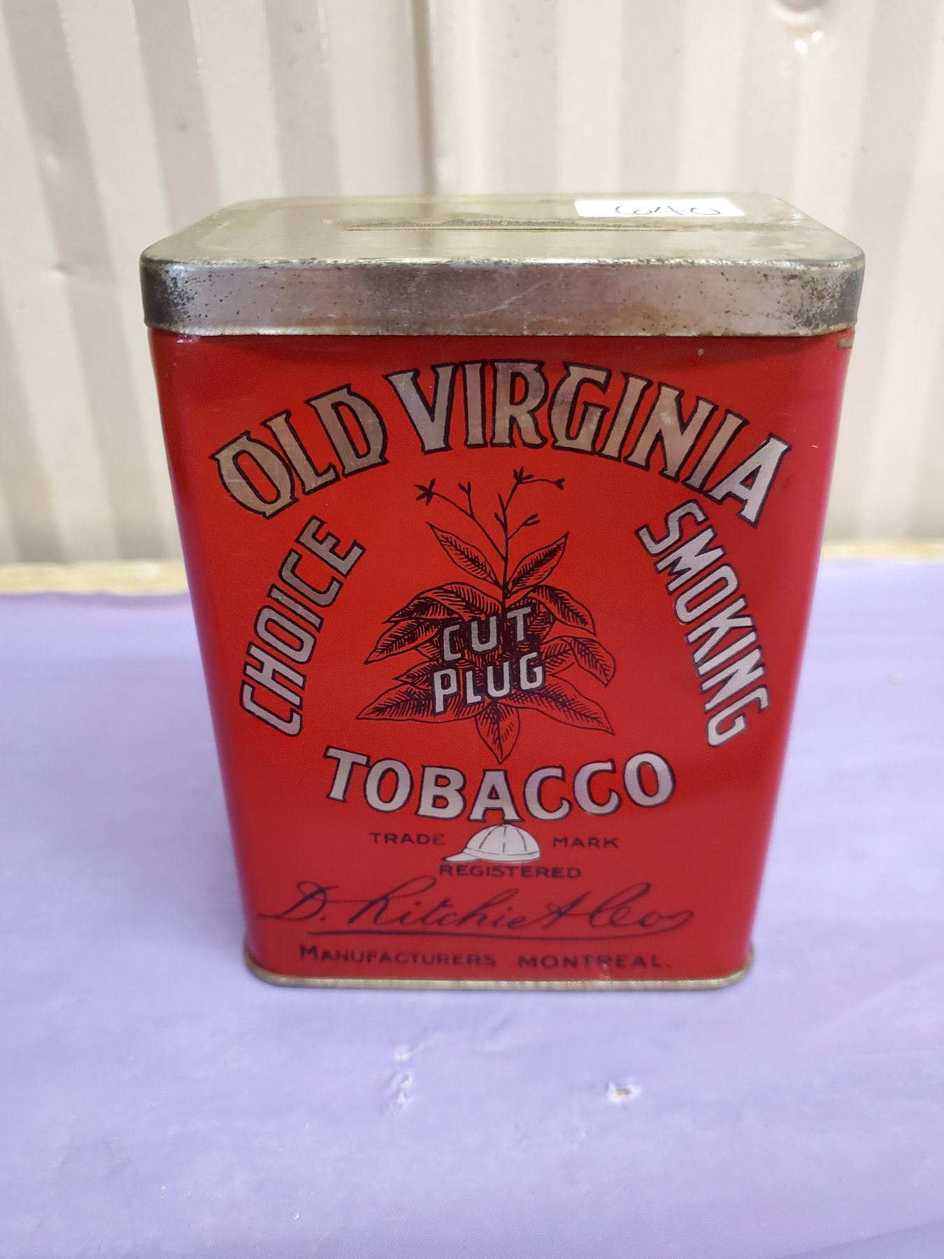 old virginia tobacco tin OLD VIRGINIA TOBACCO TIN old virginia tobacco tin OLD VIRGINIA TOBACCO TIN