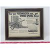 Image 1 : FRAMED "FARMHAND" ADVERTISEMENT (9.5" T X 11.5" L) *APRIL 1964*