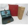 Image 1 : LOT INCLUDING JEWELLERY BOX W/KEY, 2 BOOKS (1927 CRIMINAL CODE, SCHOOL ATLAS)