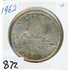 Image 1 : ONE DOLLAR COIN (CANADA) *1962* (SILVER)