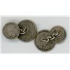 Image 1 : ONE PAIR OF SILVER CUFF LINKS MADE FROM SILVER COINS