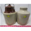 Image 1 : LOT OF TWO 1 GALLON CROCKS WITH LIDS *SOME CHIPS*