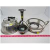 Image 1 : LOT OF FIVE MISC ITEMS -TEAPOT, CANDLE STICK, CREAM POURER, ETC