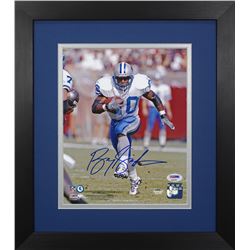 Barry Sanders Signed Lions 13.75x15.5  Custom Framed Photo Display (PSA COA)
