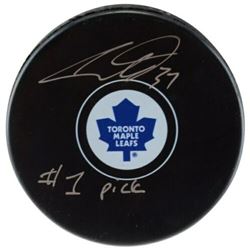 Auston Matthews Signed Toronto Maple Leafs Logo Acrylic Hockey Puck Inscribed "#1 Pick" (Fanatics Ho