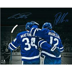 Auston Matthews  Patrick Marleau Signed Toronto Maple Leafs 16x20 Photo (Fanatics Hologram)