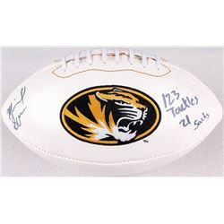 Michael Sam Signed Missouri Tigers Logo Football Inscribed "123 Tackles"  "21 Sacks" (Radtke COA)