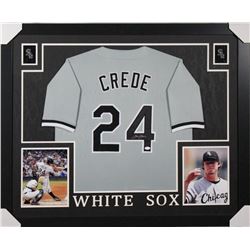 Joe Crede Signed Chicago White Sox 35x43 Custom Framed Jersey (JSA COA)