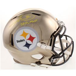 Hines Ward Signed Pittsburgh Steelers Full-Size Chrome Speed Helmet Inscribed "SB XL MVP" (Beckett C