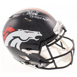 Terrell Davis Signed Denver Broncos Full-Size Authentic On-Field Speed Helmet Inscribed "SB XXXII MV