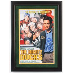 Emilio Estevez Signed "The Mighty Ducks" 16x22 Custom Framed Poster Inscribed "Coach Bombay" (Schwar