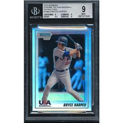 2010 Bowman Chrome 18U USA Baseball Refractors #18BC8 Bryce Harper (BGS 9)