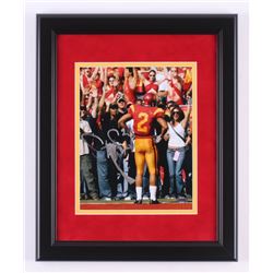 Steve Smith Signed USC Trojans 13.5x16.5 Custom Framed Photo Display (Steiner COA)