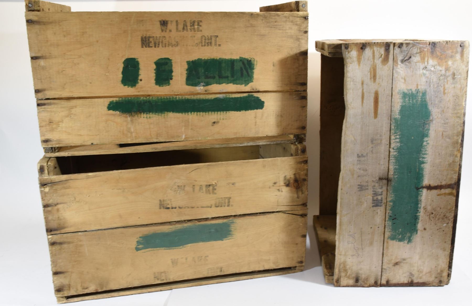 Three Vintage Wooden Crates Landsborough Auctions Three vintage wooden crates landsborough auctions