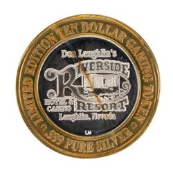 .999 Silver Riverside Resort Hotel & Casino $10 Casino Limited Edition Gaming To