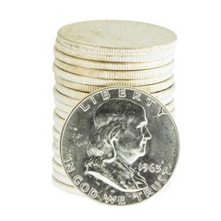 Roll of (20) Brilliant Uncirculated 1963-D Franklin Half Dollar Coins