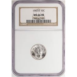 1945-D Mercury Dime Coin NGC MS66FB