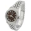Image 2 : Rolex Ladies Datejust Stainless Steel 31mm Chocolate Roman Diamond Dial Watch