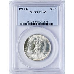 1941-D Walking Liberty Half Dollar Coin PCGS MS65