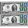 Image 1 : Lot of (2) 1976 $2 Federal Reserve STAR Notes First Day of Issue Stamps
