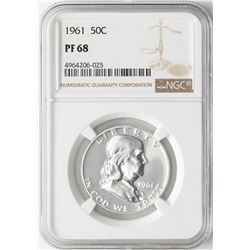 1961 Franklin Half Dollar Coin NGC PF68
