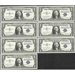 Lot of (7) Consecutive 1957B $1 Silver Certificate Notes