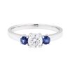 Image 2 : 14KT White Gold 0.32 ctw Sapphire and Diamond Ring