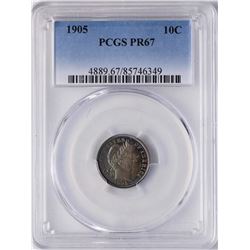 1905 Proof Barber Dime Coin PCGS PR67