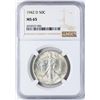 Image 1 : 1942-D Walking Liberty Half Dollar Coin NGC MS65