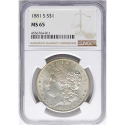 1881-S $1 Morgan Silver Dollar Coin NGC MS65