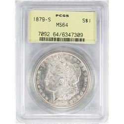 1879-S $1 Morgan Silver Dollar Coin PCGS MS64 Old Green Holder