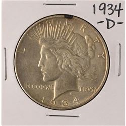 1934-D $1 Peace Silver Dollar Coin