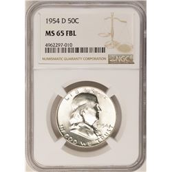 1954-D Franklin Half Dollar Coin NGC MS65FBL