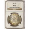 Image 1 : 1885 $1 Morgan Silver Dollar Coin NGC MS63 Amazing Rainbow Toning
