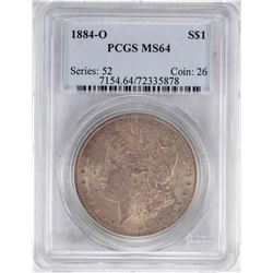 1884-O $1 Morgan Silver Dollar Coin PCGS MS64 Nice Toning